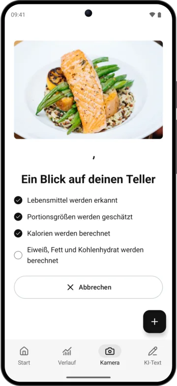 Fotoanalyse in KI-Kalorienzähler auf Android