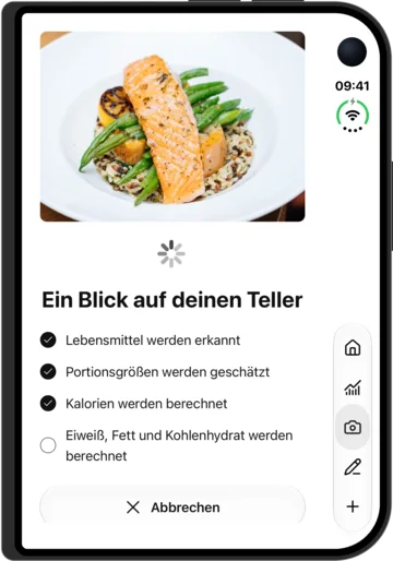Fotoanalyse in KI-Kalorienzähler auf dem iPhone Duo