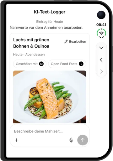 Schätzung prüfen in KI-Kalorienzähler auf dem iPhone Duo