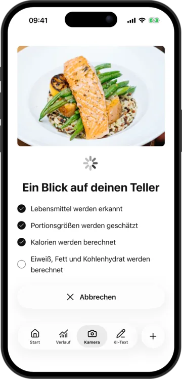 Fotoanalyse in KI-Kalorienzähler auf dem iPhone