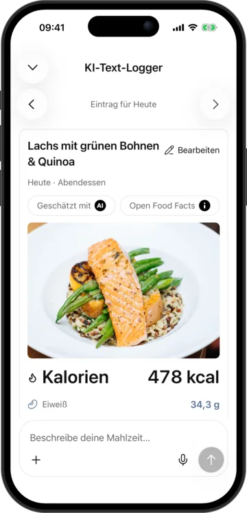 Schätzung prüfen in KI-Kalorienzähler auf dem iPhone
